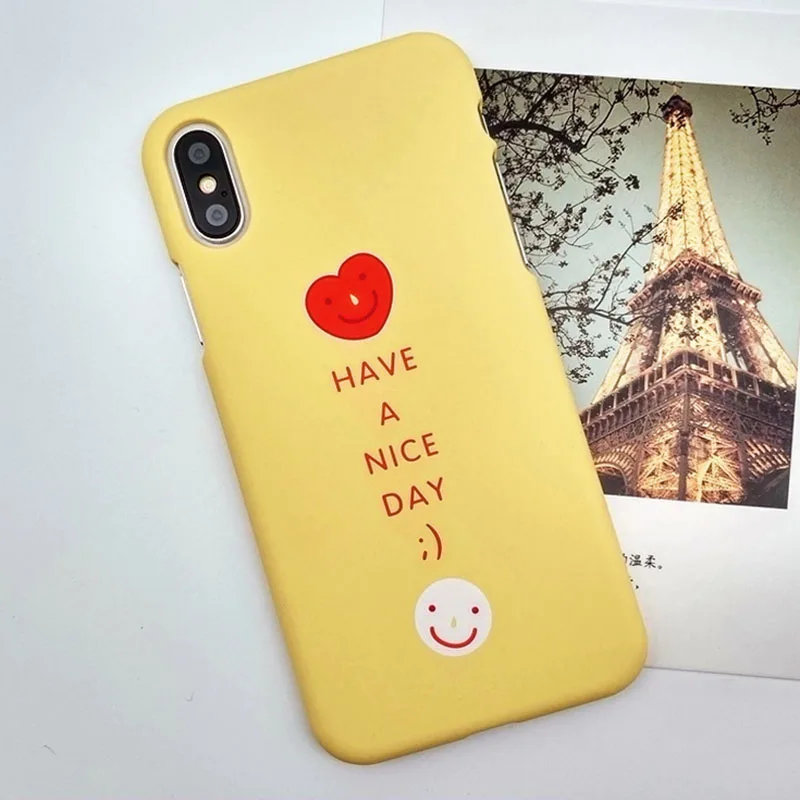 JONSNOW для iPhone 7 смайлик с рисунком лица Жесткий Чехол X 6 S 8 Plus матовый пластиковый