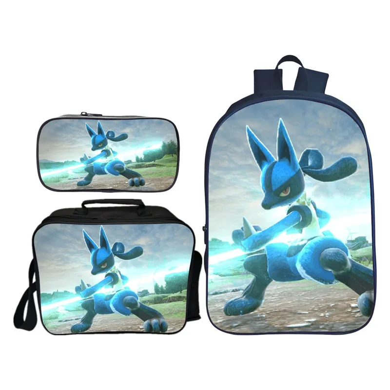 Новое поступление, 3 шт./компл., школьный рюкзак Pokken Tournament для детей, повседневные школьные ранцы для мальчиков и девочек, подарок Mochila - Цвет: PLB-270