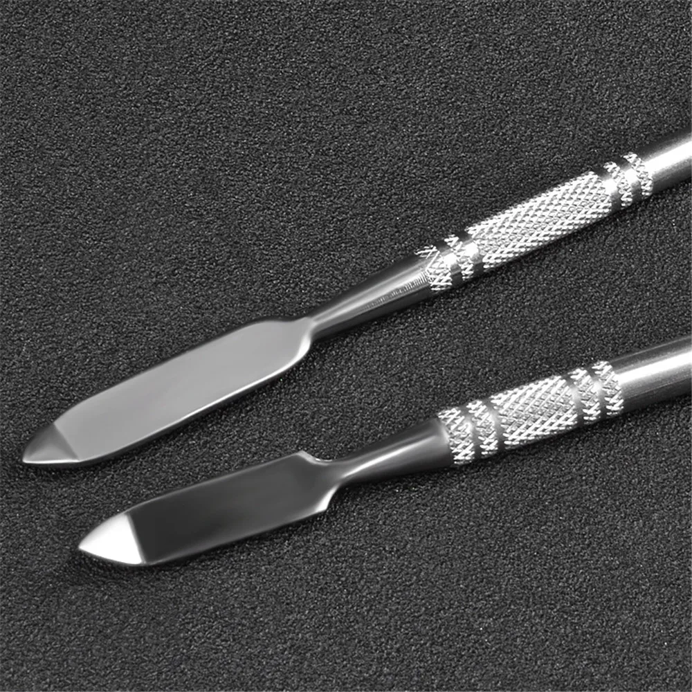 

2PCS Makeup Palette Polish Gel Mixing Spatula Foundation Eyeshadow Stainless Steel Rod Manicure Dental Rod Tool Nail Art Tool