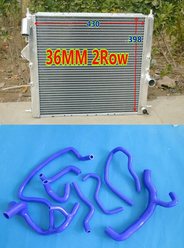 Radiator BLUE Hose Алюминий радиатор+ силиконовый шланг для Renault Lutecia Clio MK1 16 S Уильямс 1.8L/2.0L 16 V F7R I4 MT 1993-1998 96 95 97 - Цвет: Radiator BLUE Hose