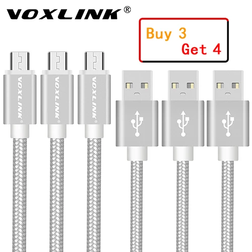 Кабель Micro USB VOXLINK 3 шт. 5 В 2 4 А кабель для быстрой зарядки и синхронизации данных