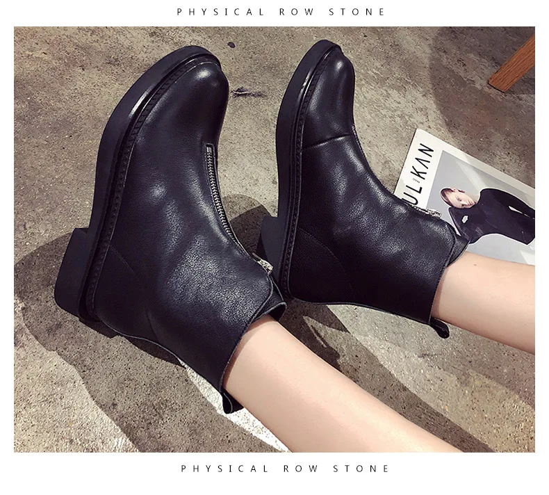 New casual women's shoes winter hot leather short tube women's boots fashion trend comfortable soft wild warm Martin boots