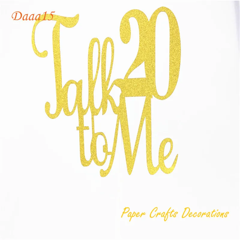 1 шт./компл. 12 5*15 см золотые блестки Talk 20/30/40/50/60 to Me торт Topper день рождения|Товары