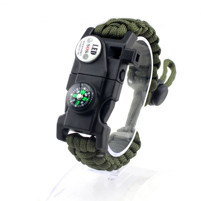 Army Green Многофункциональный Паракорд для выживания на открытом воздухе, спасательный Паракорд, спасательный Паракорд, многофункциональный инструмент, спасательный Паракорд, SOS Flash для мужчин - Цвет: Army Green