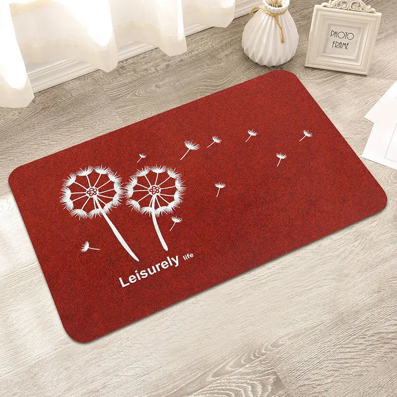 Red flower Творческий узор Коврик для ванной, мягкие, удобные, водопоглощение non-slip, не линяют, коврик для ванной комнаты Кухня спальня для лестницы, для ванной комнаты коврик - Цвет: Red flower