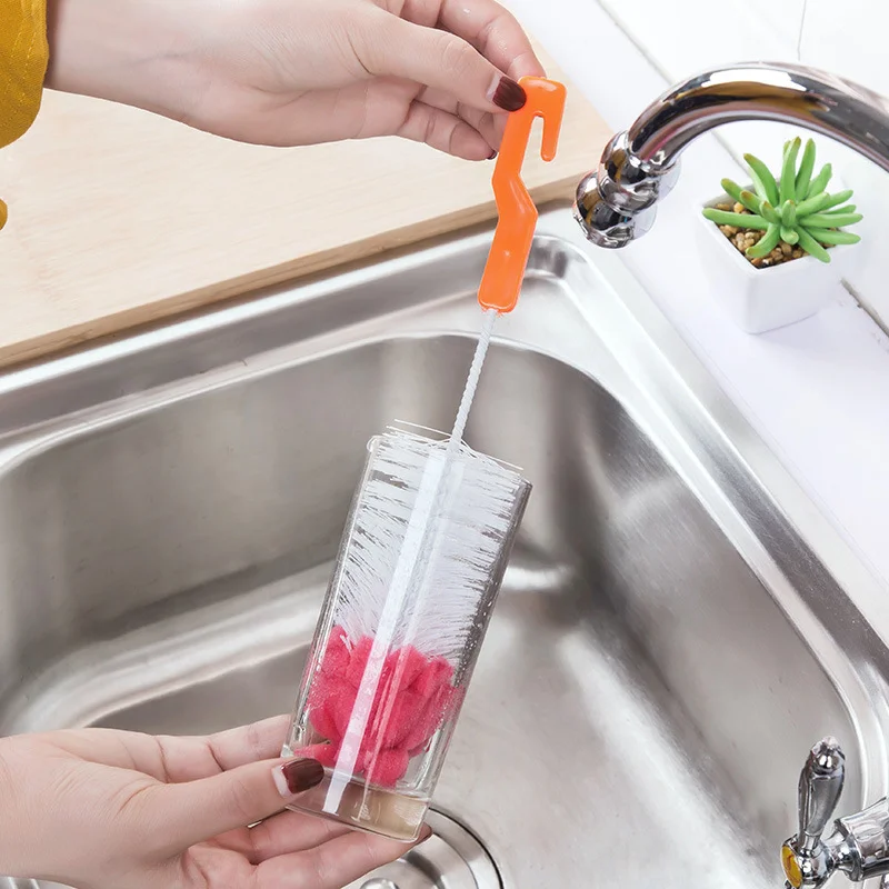 5 шт. щетка для бутылки с длинной ручкой очистки стеклянных бутылок воды