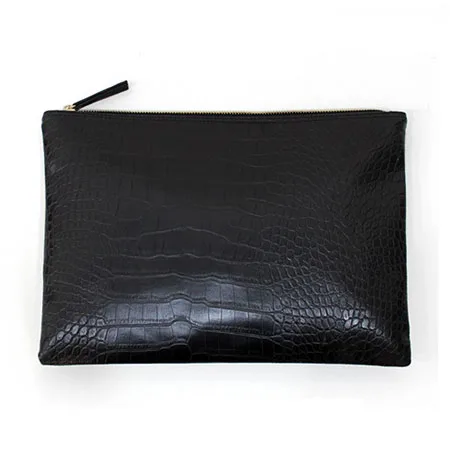 Black Клатч, сумка-конверт, клатчи для женщин, большой размер, модная, Крокодиловая Кожа, женская вечерняя сумочка, вечерние, большие сумочки и сумочки - Цвет: Black