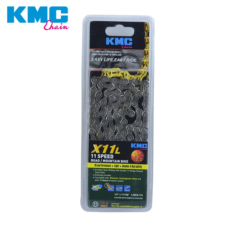 

KMC X11 X10 Bicycle Chain 9S 10S 11S Bicycle Chain 116L With Original box and Magic Button for Mountain/Rod Bike Bicycle Parts
