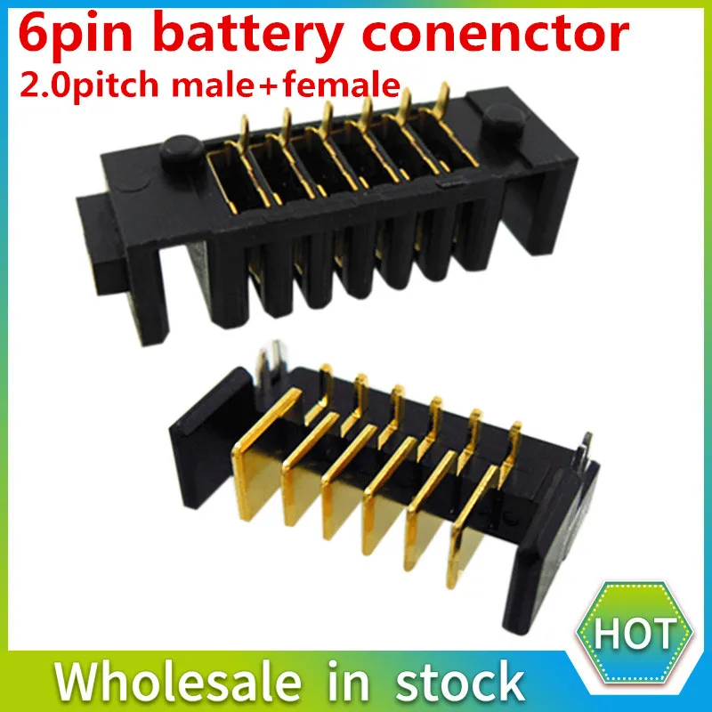3, 4, 5, 6pin разъем для аккумулятора ноутбука шаг 2,0 мм держатель зажим слот контактный штекер и гнездо 180 градусов СГИБ ноги 1 пара