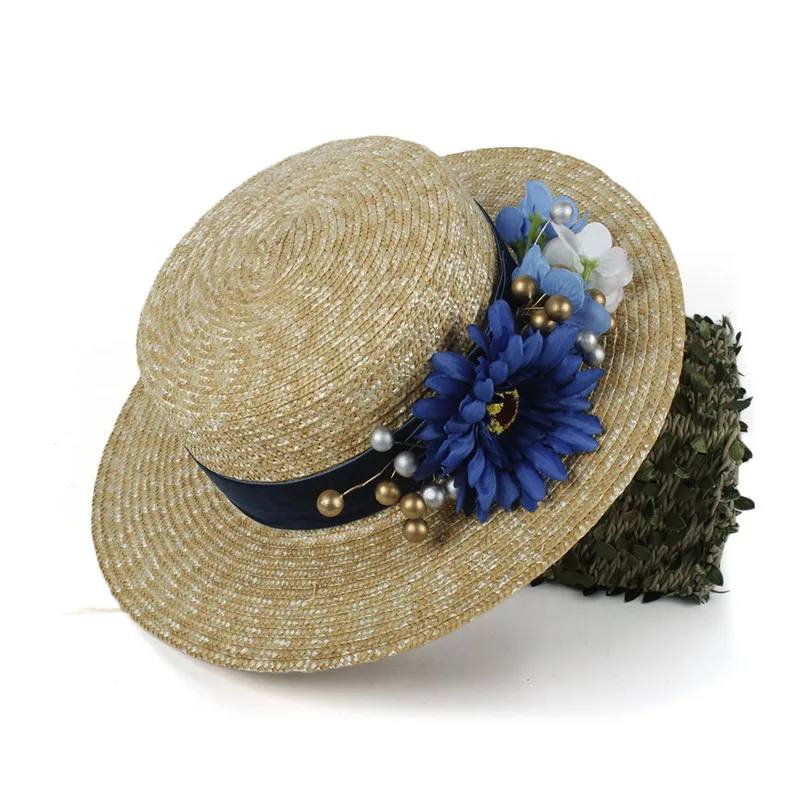 Модная Солнцезащитная шляпа из 100% пшеничной соломы женская летняя пляжная с