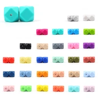 tyry hu 100pcs 14mm hexagon silicone beads bpa free baby nursing necklaces chewing beads pacifer chain diy accessories