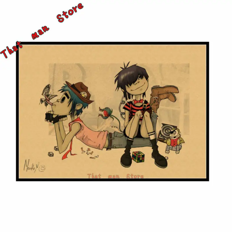 Gorillaz рок Винтаж плакат из крафт-бумаги DIY настенные Стикеры Нежный домашний бар