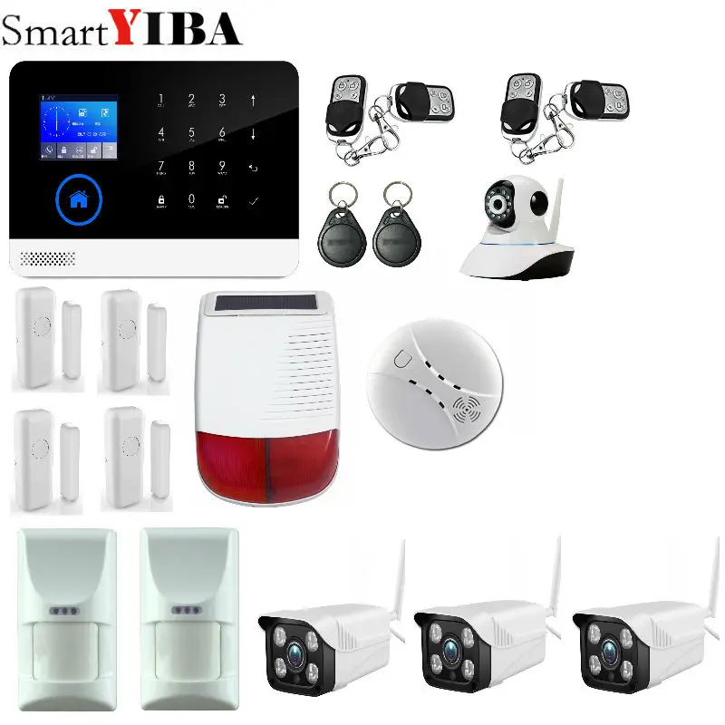 SmartYIBA WIFI 3G WCDMA/CDMA Alarm System Video IP Camera Wireless Smoke Fire Detector For Home Burglar Spain | Безопасность и