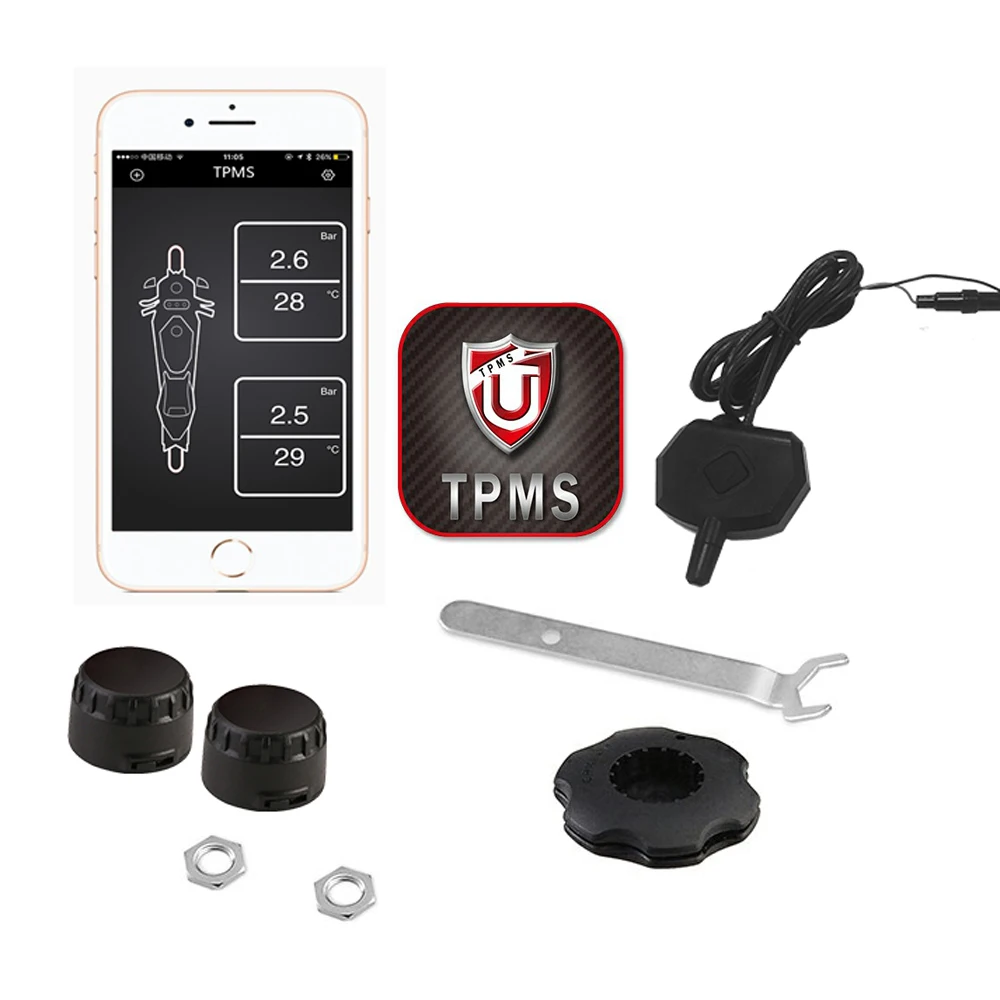Сигнализация для шин мотоцикла 2 сенсора система TPMS внешняя внутренняя