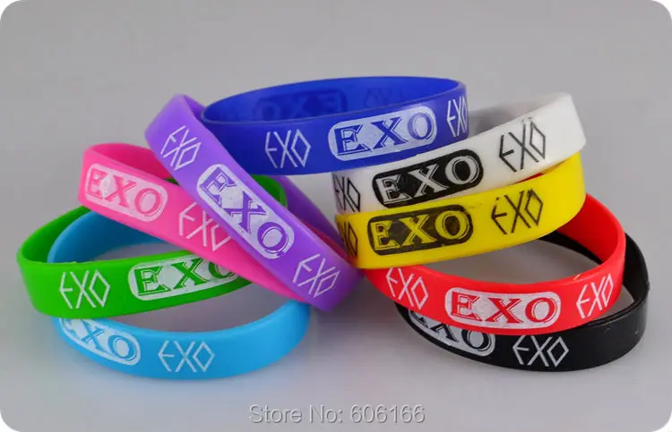 50 шт EXO силиконовый браслет на запястье корейский S. M. Развлекательная компания
