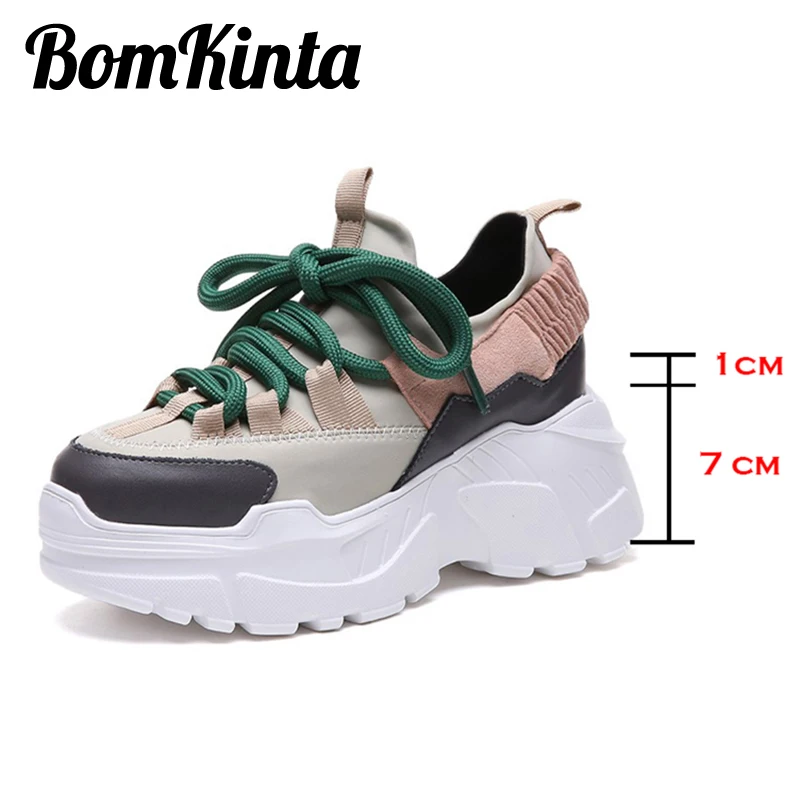 Кроссовки BomKinta женские на платформе повседневная обувь толстой подошве