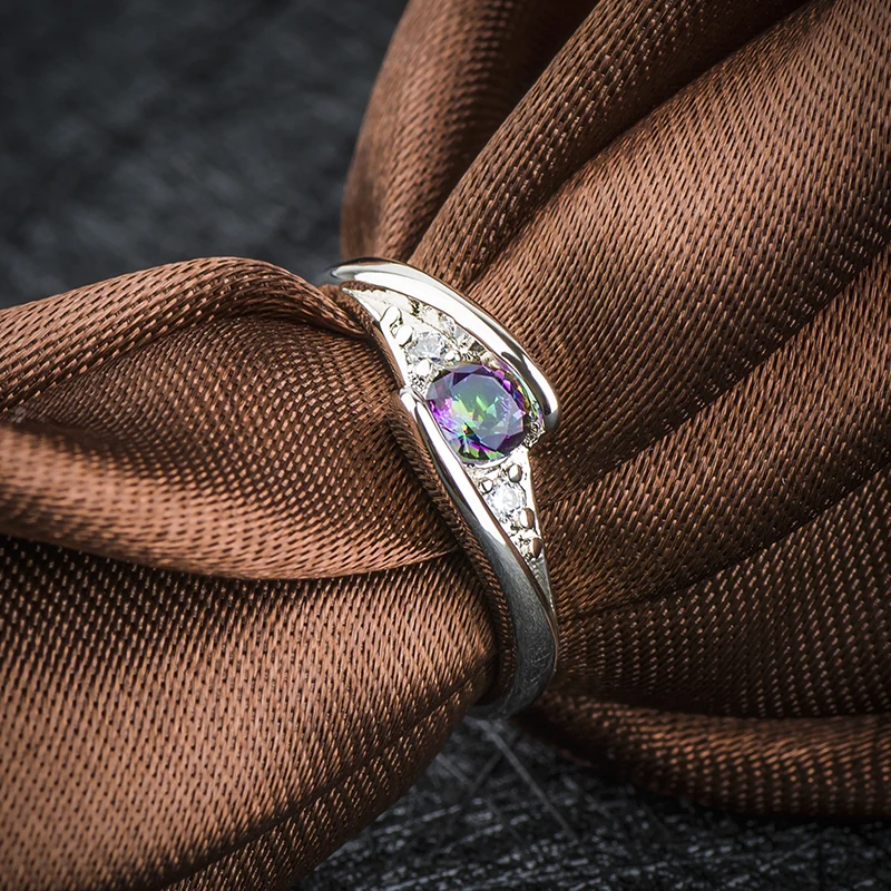 Женское кольцо H: HYDE разноцветное серебряное с фианитом для свадебной вечеринки