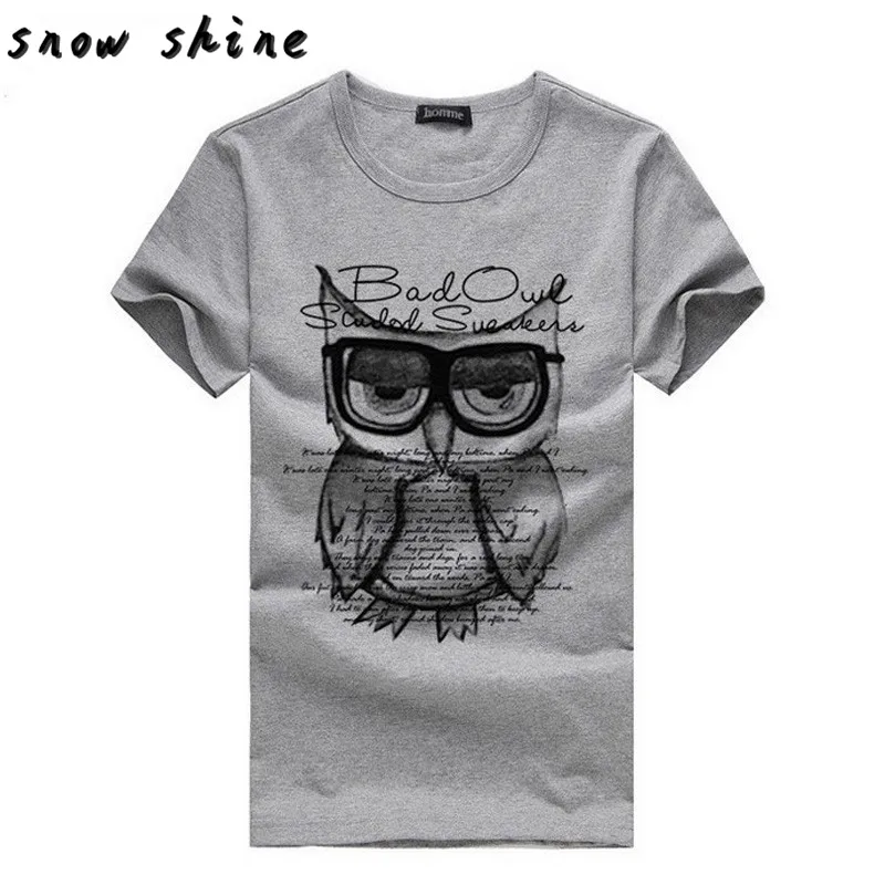 Snowshine YLIWFashion/футболки с принтом совы для мальчиков хлопковая футболка короткими