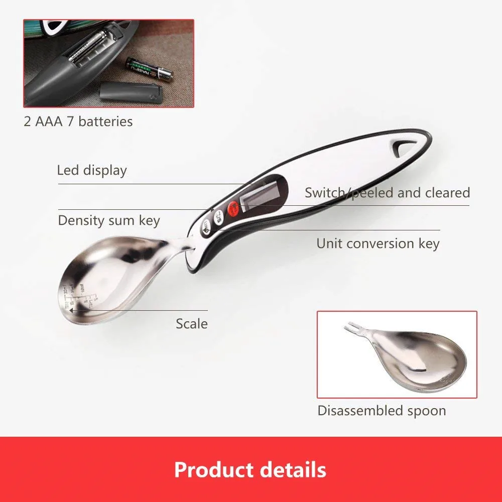 NEW Kitchen Measuring Scale Cooking Tools Detachable Digital Measure Spoons With For |