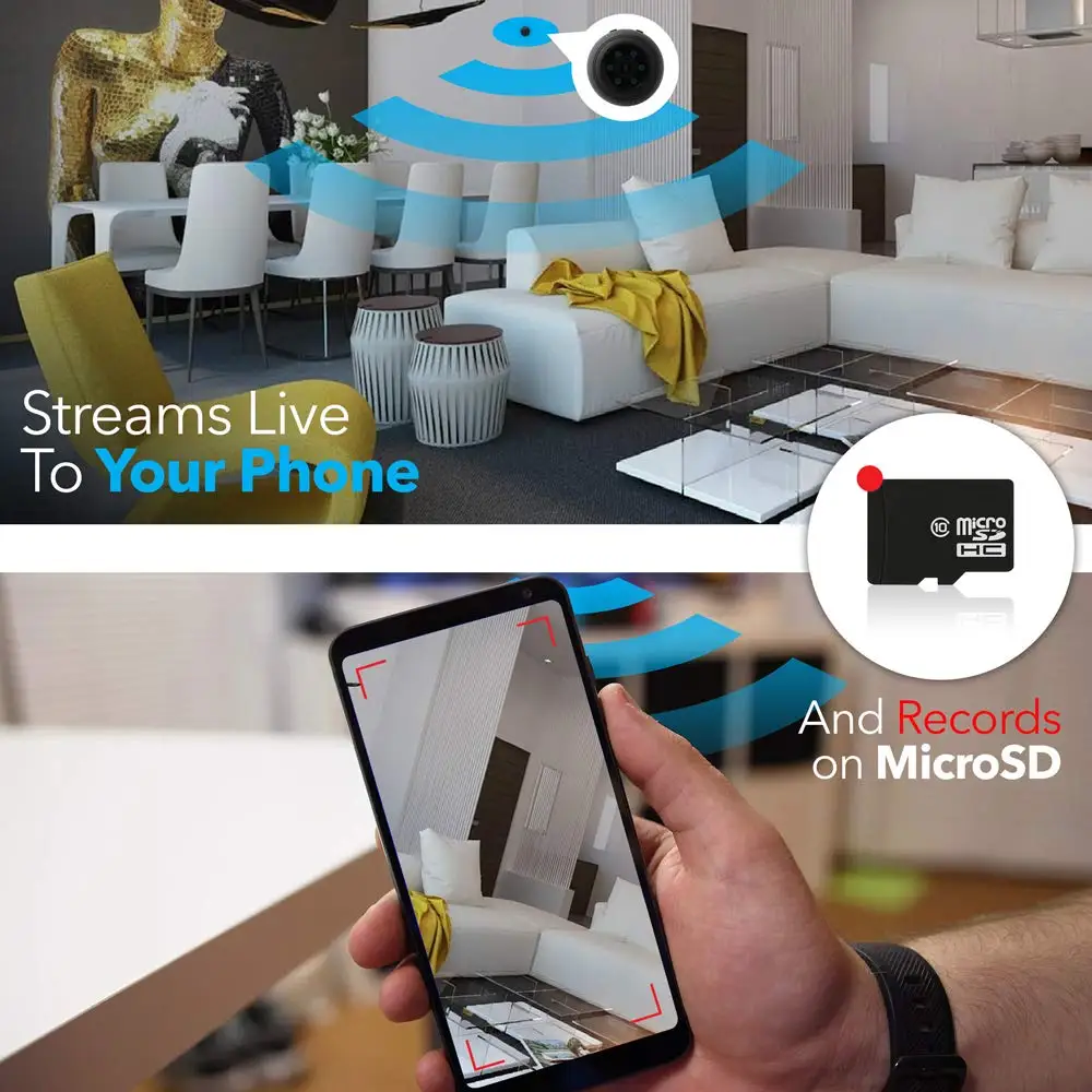 Wifi IP мини камера беспроводная 1080P HD инфракрасная микро ИК ночного видения