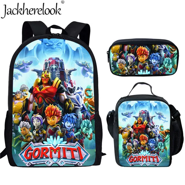 HK3273CGK Jackherelook Gormiti аниме принты мультфильм школьные ранцы для мальчиков Детский Большой Рюкзак Дети основной школьный рюкзак Mochila Bagpack - Цвет: HK3273CGK