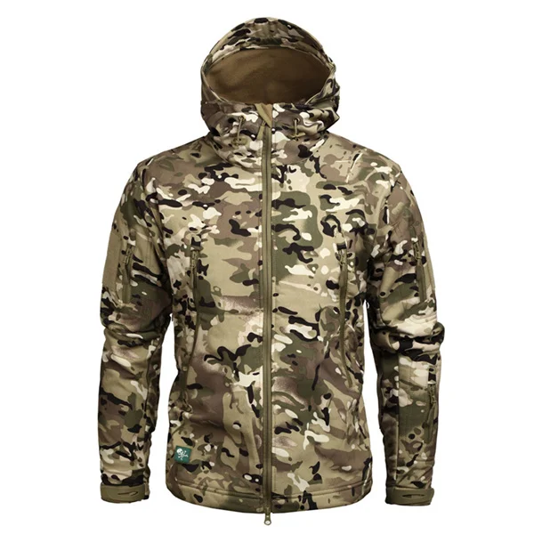 CP Mege брендовая камуфляжная Военная Мужская куртка с капюшоном, Sharkskin Softshell тактическое пальто армии США, мультикамо, лесной, A-TACS, AT-FG - Цвет: CP