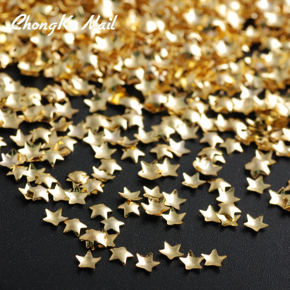 500 шт./упак. большой пятиконечная звезда Стиль золотым покрытием Ботильоны с