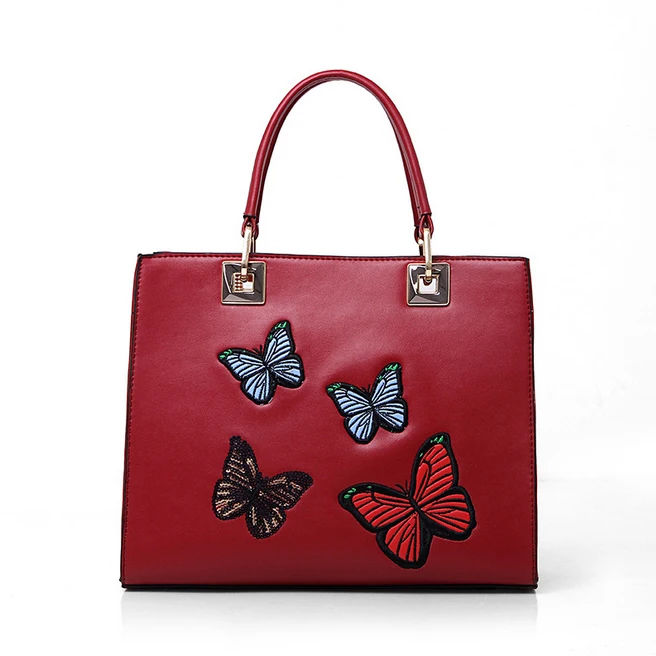 Ecosusi Мода тиснением женщины сумка женская сумочка с вышитыми бабочками | Багаж и