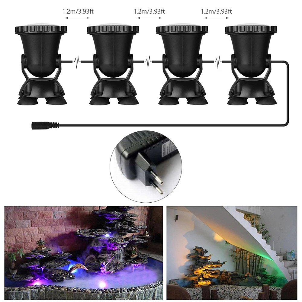 DONWEI 4 шт. RGB 36 LED Подводный точечный свет Высокая водонепроницаемость IP68 Свет Танк