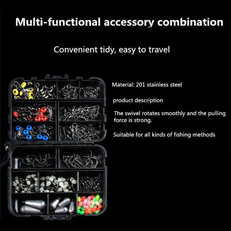 

Mounchain 177PCS/Set 16 Multiple Fishing Accessories Set Fishing Tackle Safety Portable Box