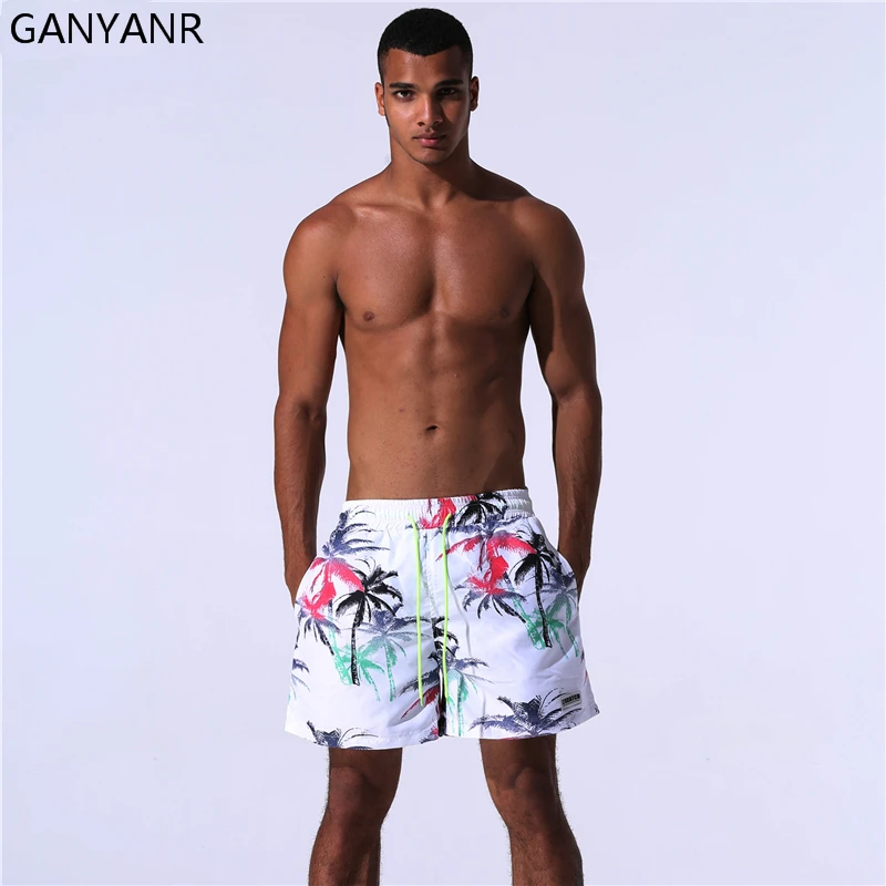 

GANYANR Brand Men Swimming Shorts Swimwear Boardshorts Bermuda Surf quick dry Short Pants Sea Swim Boxer Swimsuits Beach Sexy