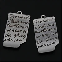 6pcs antique silver plated broken letters alloy pendants earrings necklace diy handmade jewelry charm making 4223mm a507