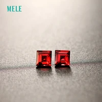 mele natural deep red garnet for jewelry making5mmx5mm high quality square cut losse gemstones clean and fire designer stone