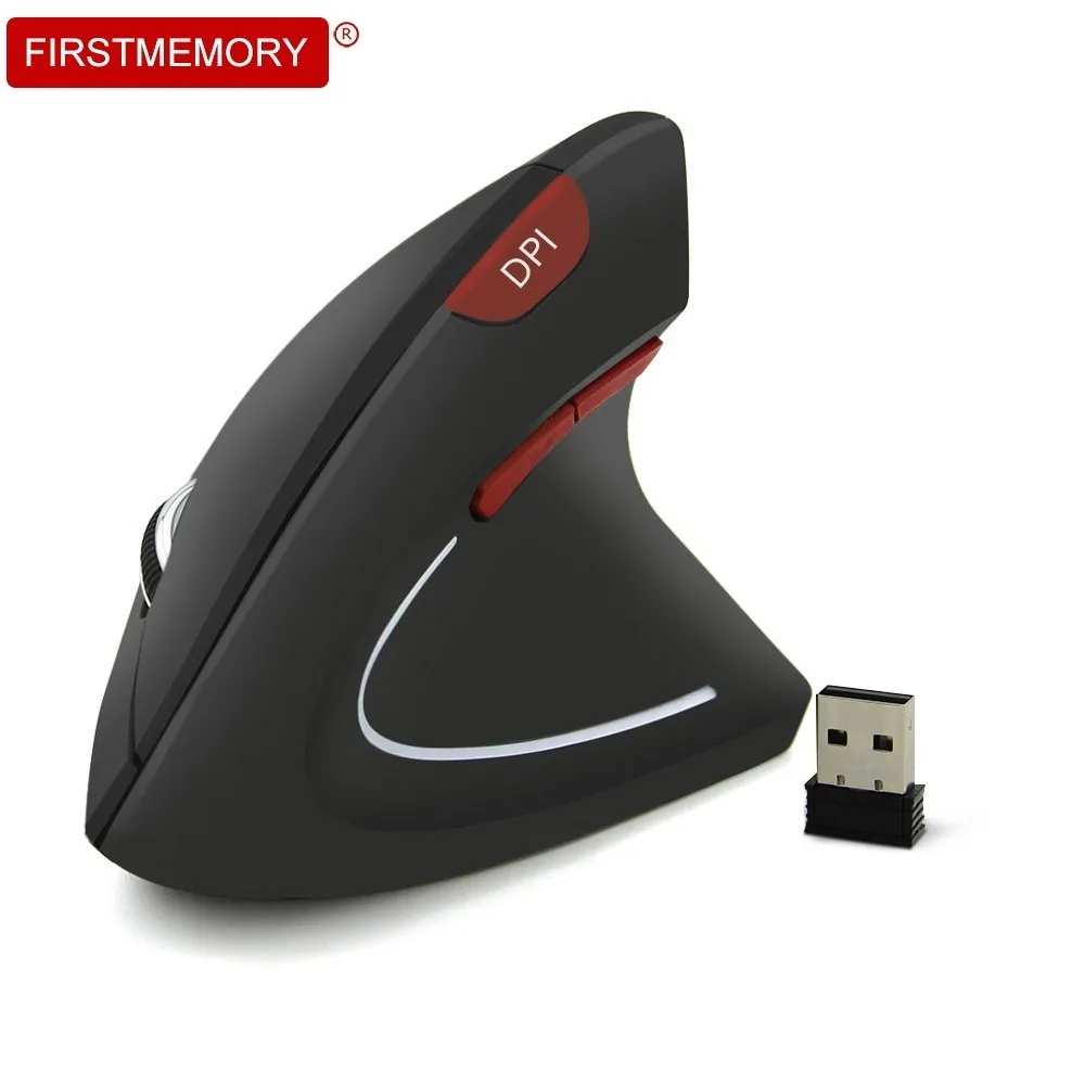 Вертикальный эргономичный Мышь светодиодный подсветкой USB приемник оптическая