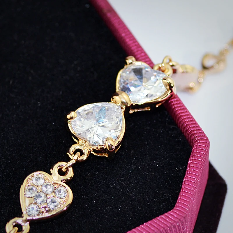 2017 новая мода циркон AAA сердце браслет с бантами ручной аксессуар брендовые