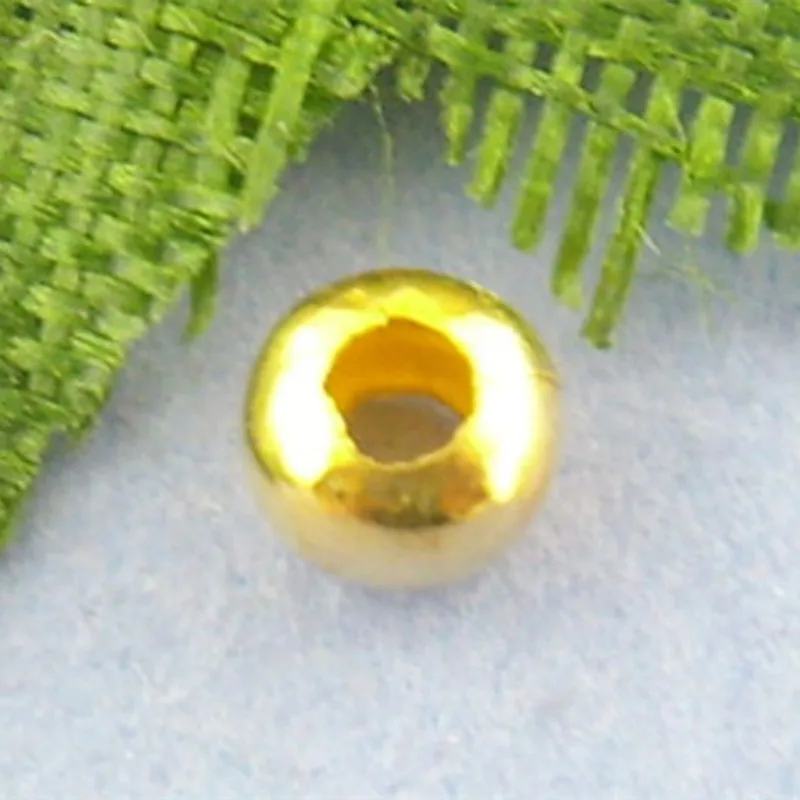 

20000Pcs Spacer Beads Round Smooth Alloy Ball Gold Plated For Charms Necklaces Jewelry DIY Making Findings 3mm Dia.