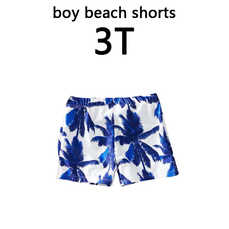 Coconut Tree Print Swimsuit Mommy And Me One Piece Mom And Daughter Bikini Set Family Look Swimwear Men Boy Dad Son Beach Shorts - Цвет: boy size 3T