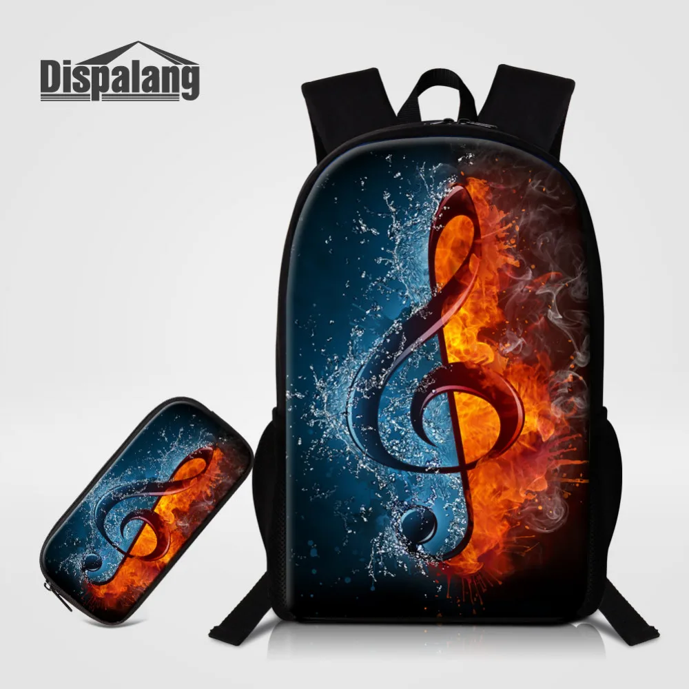 

Dispalang 2 pcs 16 Inch School Backpacks For Teenagers Musical Note Print Children School Bag with Pencil Bag Mochilas Infantil