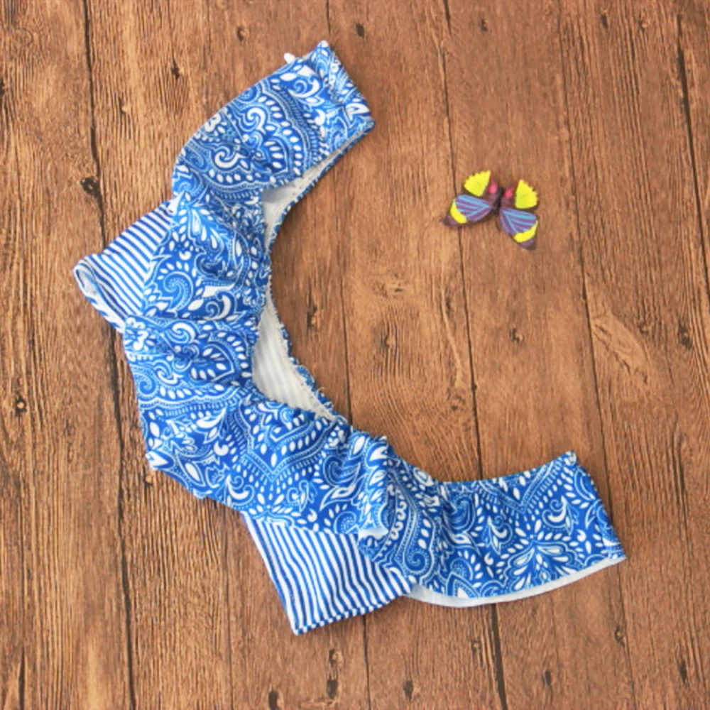 2019 лист лотоса на одно плечо с цветочным принтом сексуальный купальник бикини