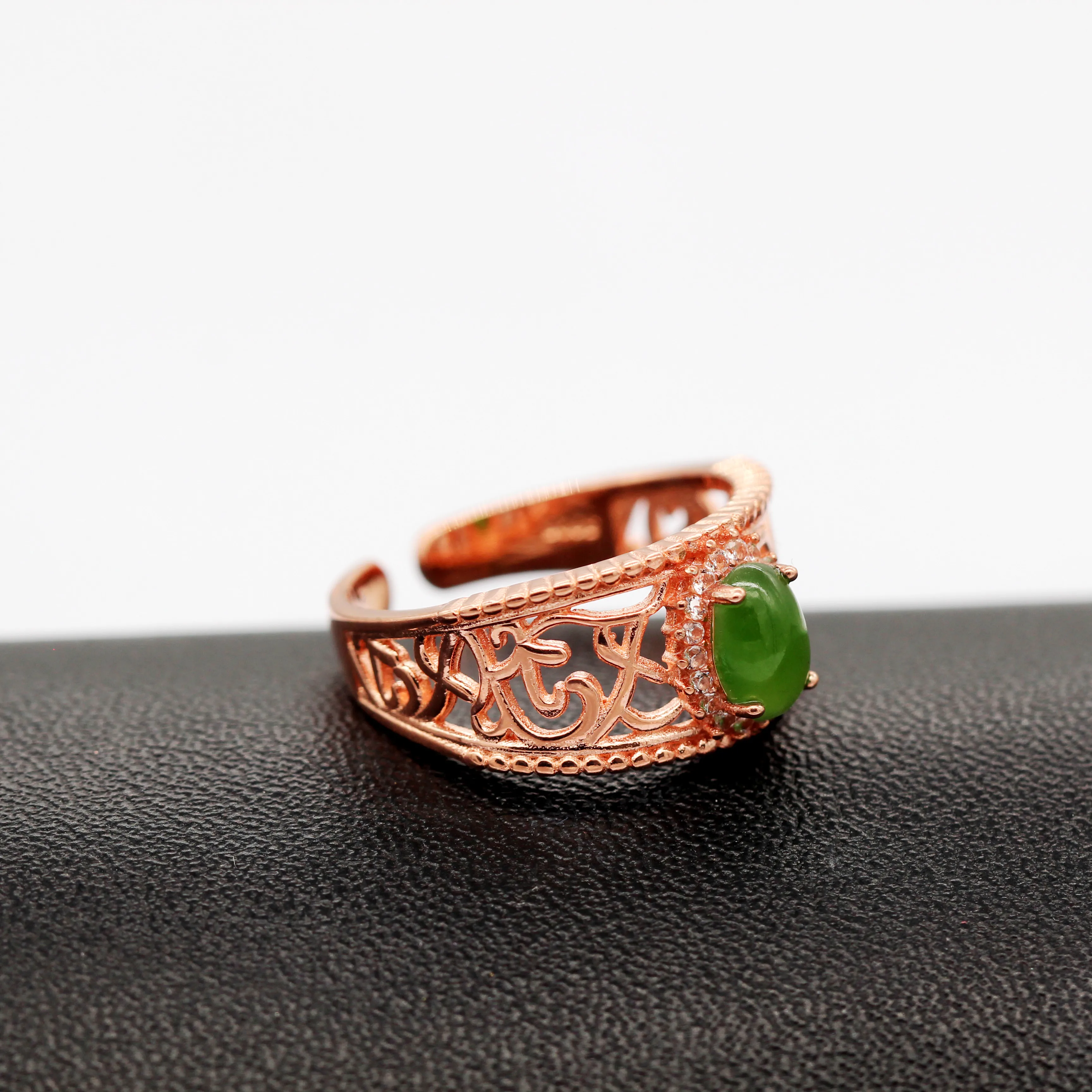 Almei Jasper открытое хвостовое Филигранное кольцо 925 пробы Серебряное из настоящего