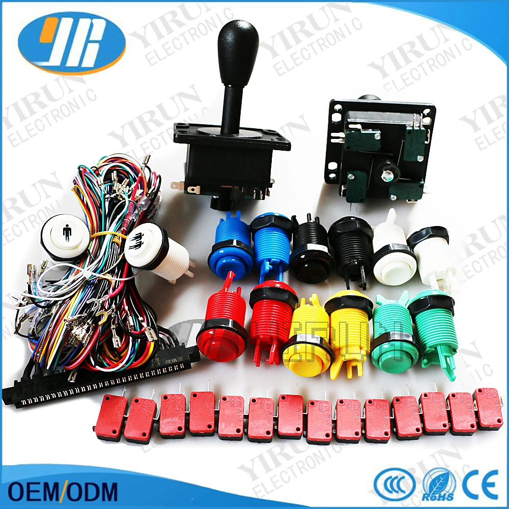 Набор для аркадных игр JAMMA 60 в 1 2 джойстика HAPP 4/8 way и 14 американских кнопок MAME