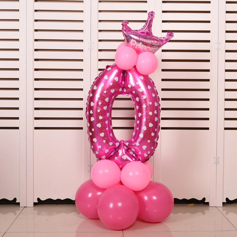 32 дюймовые воздушные шары Pink/ Blue с цифрами из фольги баллоны гелием товары для дня