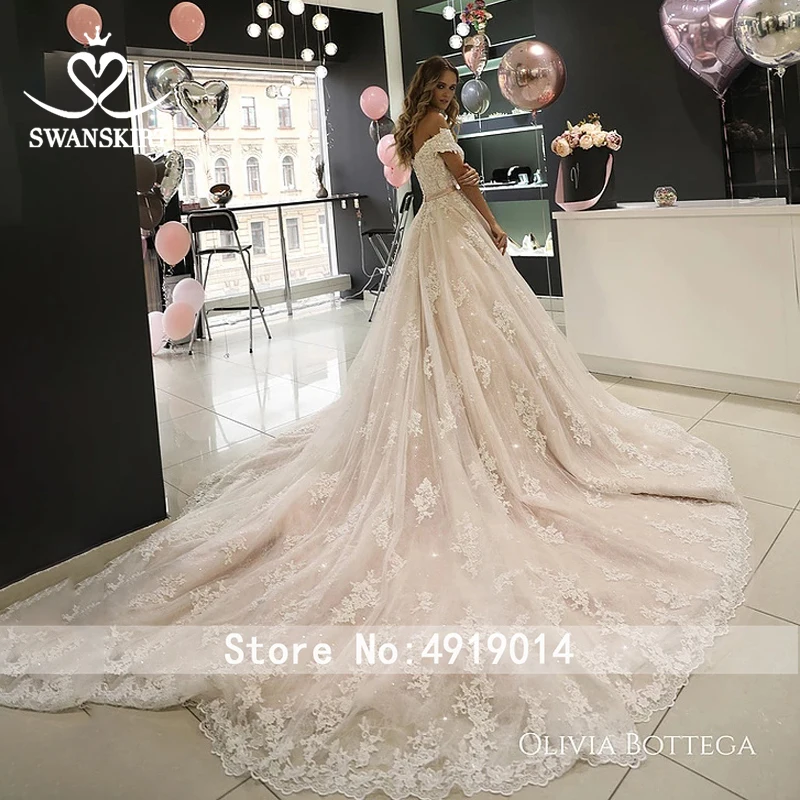 Свадебное платье с открытыми плечами 2020 роскошная юбка Vestido de novia аппликацией из
