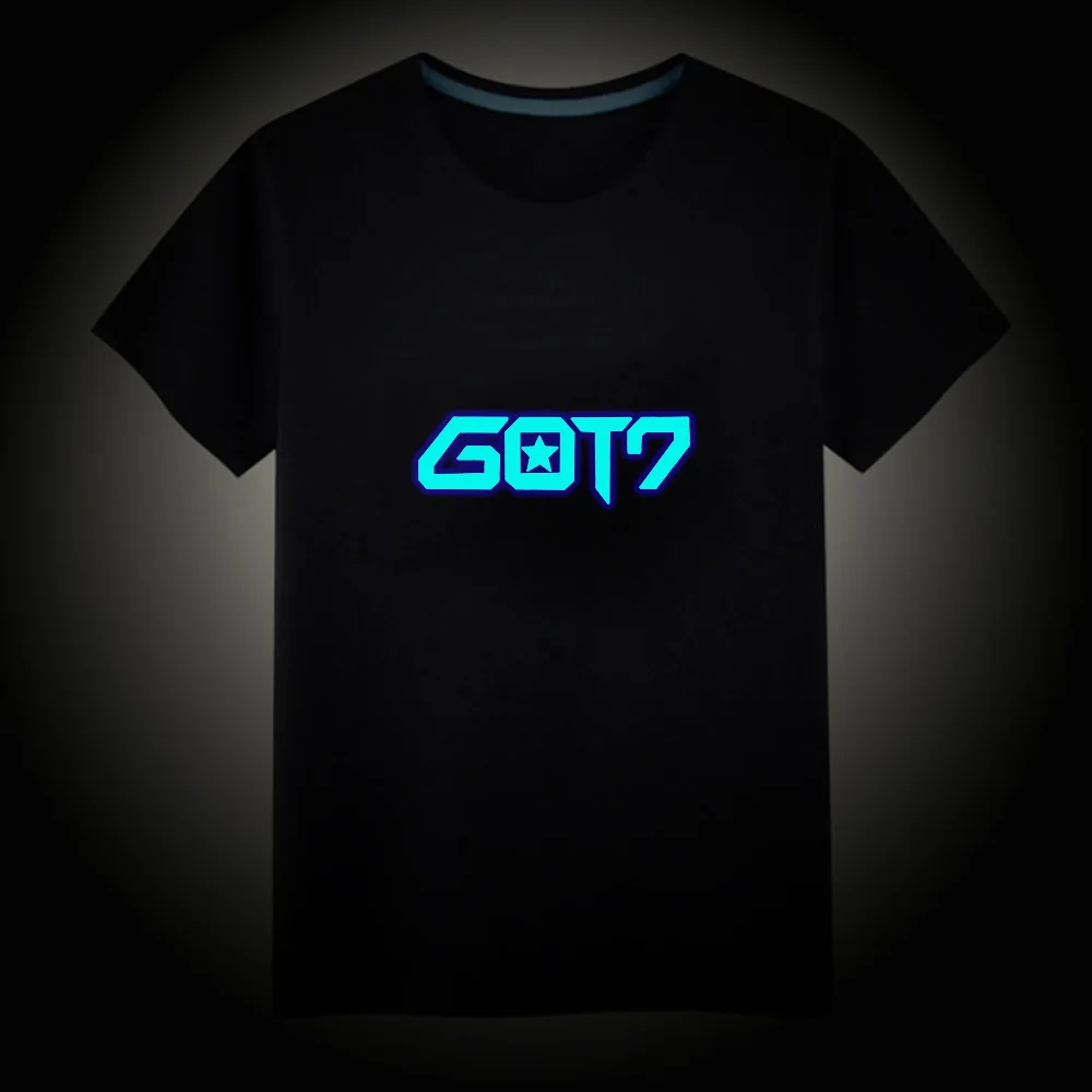 07 GOT7 Светящиеся Детские футболки Alan Walker linkin-park, флуоресцентная футболка с короткими рукавами для мальчиков и девочек, детские хлопковые топы, жилет - Цвет: 07 GOT7