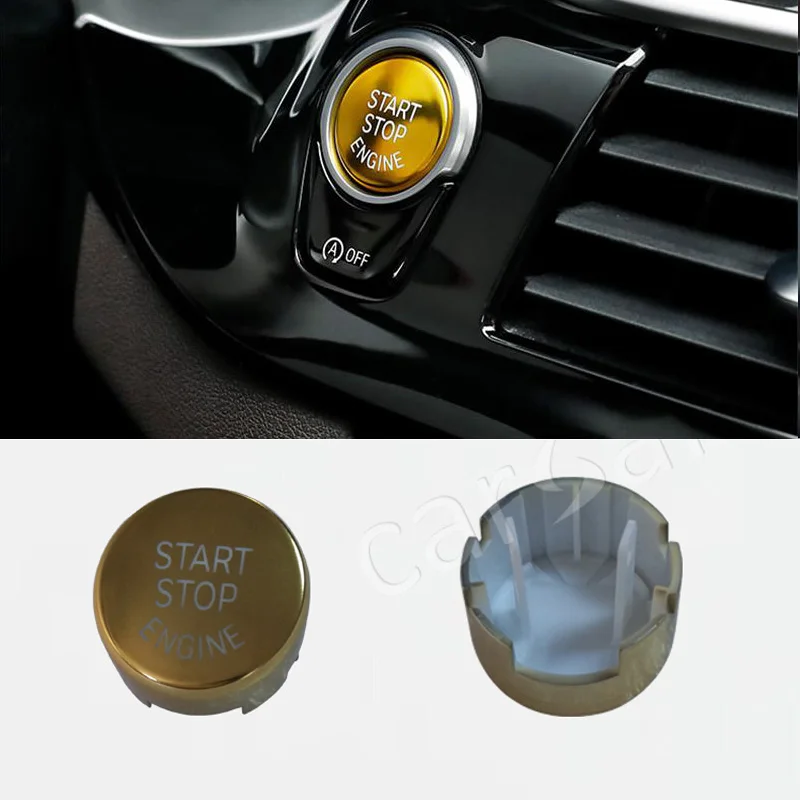 gold(with off) Запасная крышка кнопки зажигания для B MW 2009 - Цвет: gold(with off)