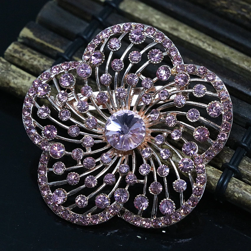 Бесплатная доставка 63 мм красоты большой цветок цвета розового золота-Цвет Броши