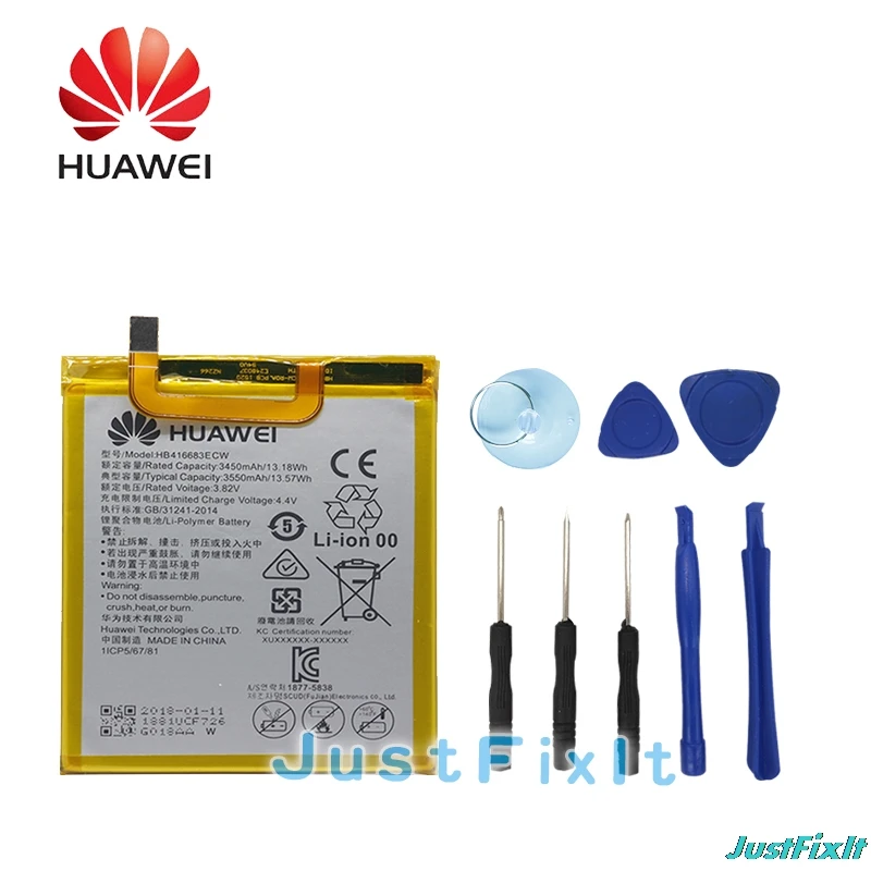 HB416683ECW Hua Wei Оригинальный аккумулятор для телефона huawei Nexus 6P H1511 H1512 3450 мАч