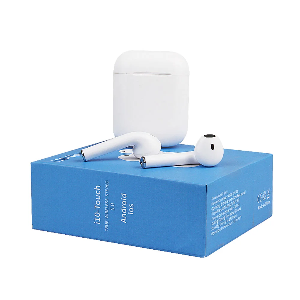 New i10 TWS Touch Earphone Wireless Bluetooth 5.0 Earbuds Control Stereo Headset for iphone Samsung Huawei | Электроника