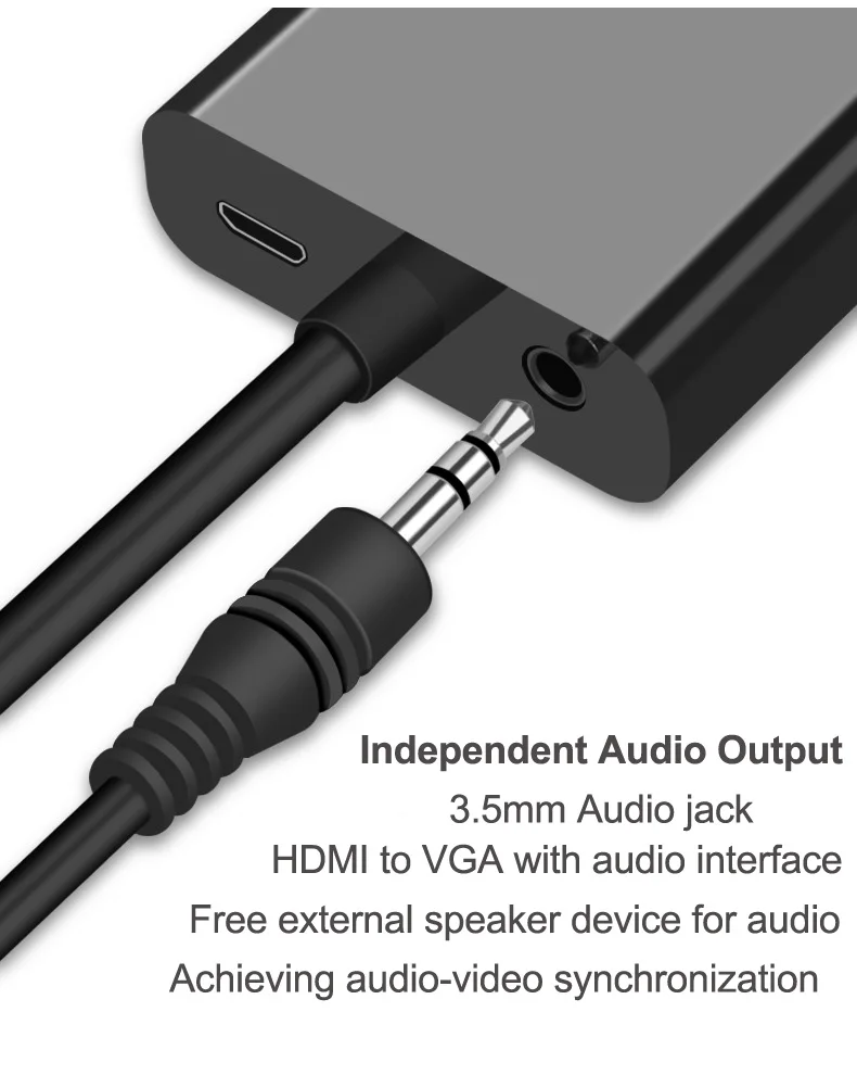 Адаптер hdmi-vga для ПК ноутбука планшета мужчин конвертер с разъемом адаптер 1080P цифровой аналоговый видео аудио