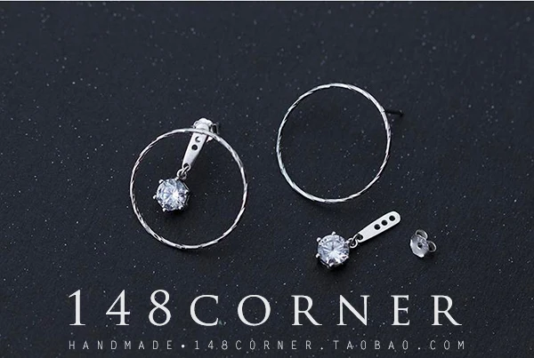 CJZBGJZB00049Garden круг гвоздик с цирконом s925 стерлингового серебра золотым покрытием